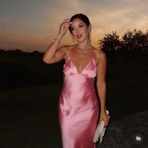 Zara Pink Satin Slip Dress